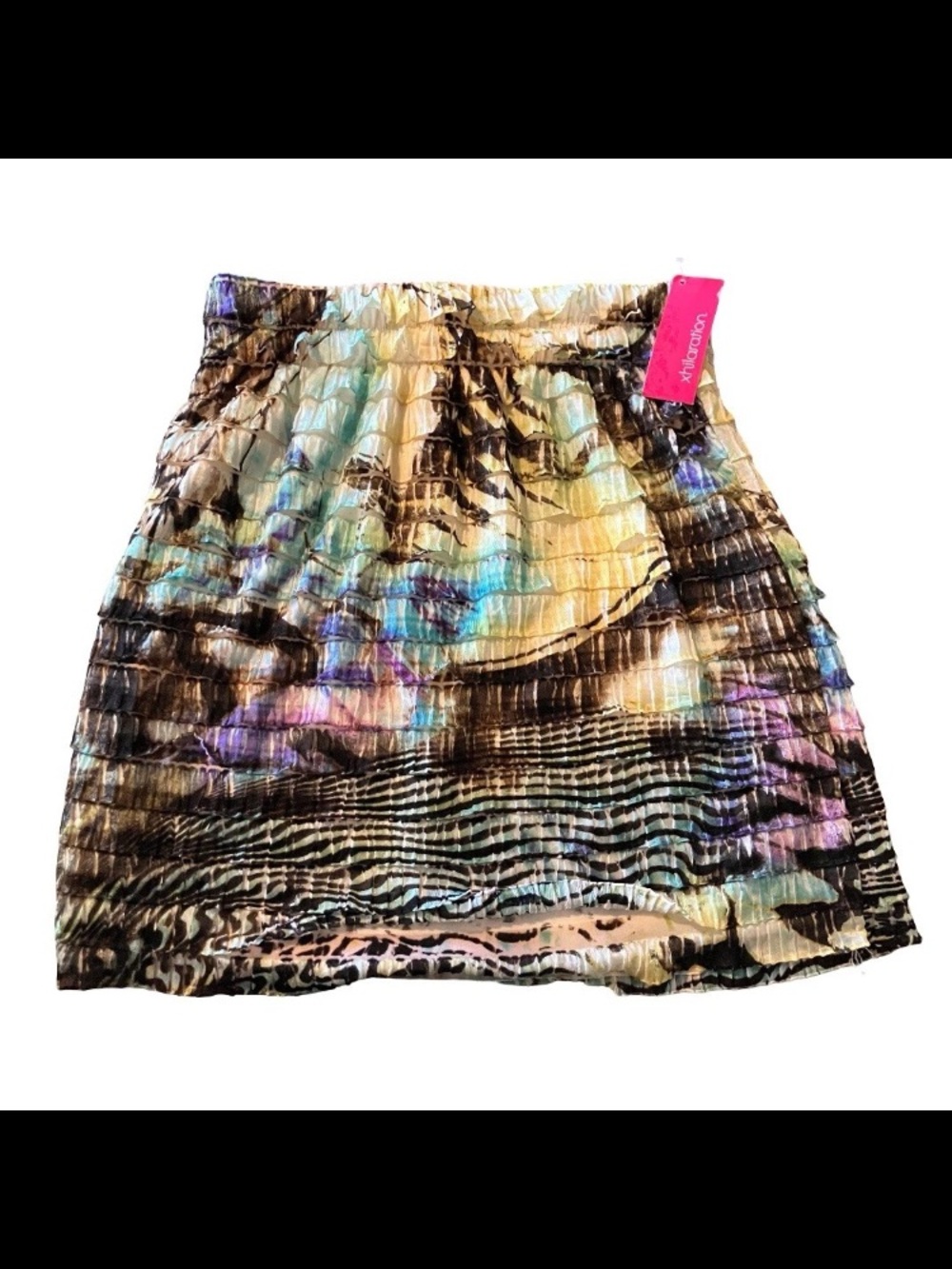 Vintage 2007 Target XS Tiered Ruffle Skirt Coastal Boho Y2k